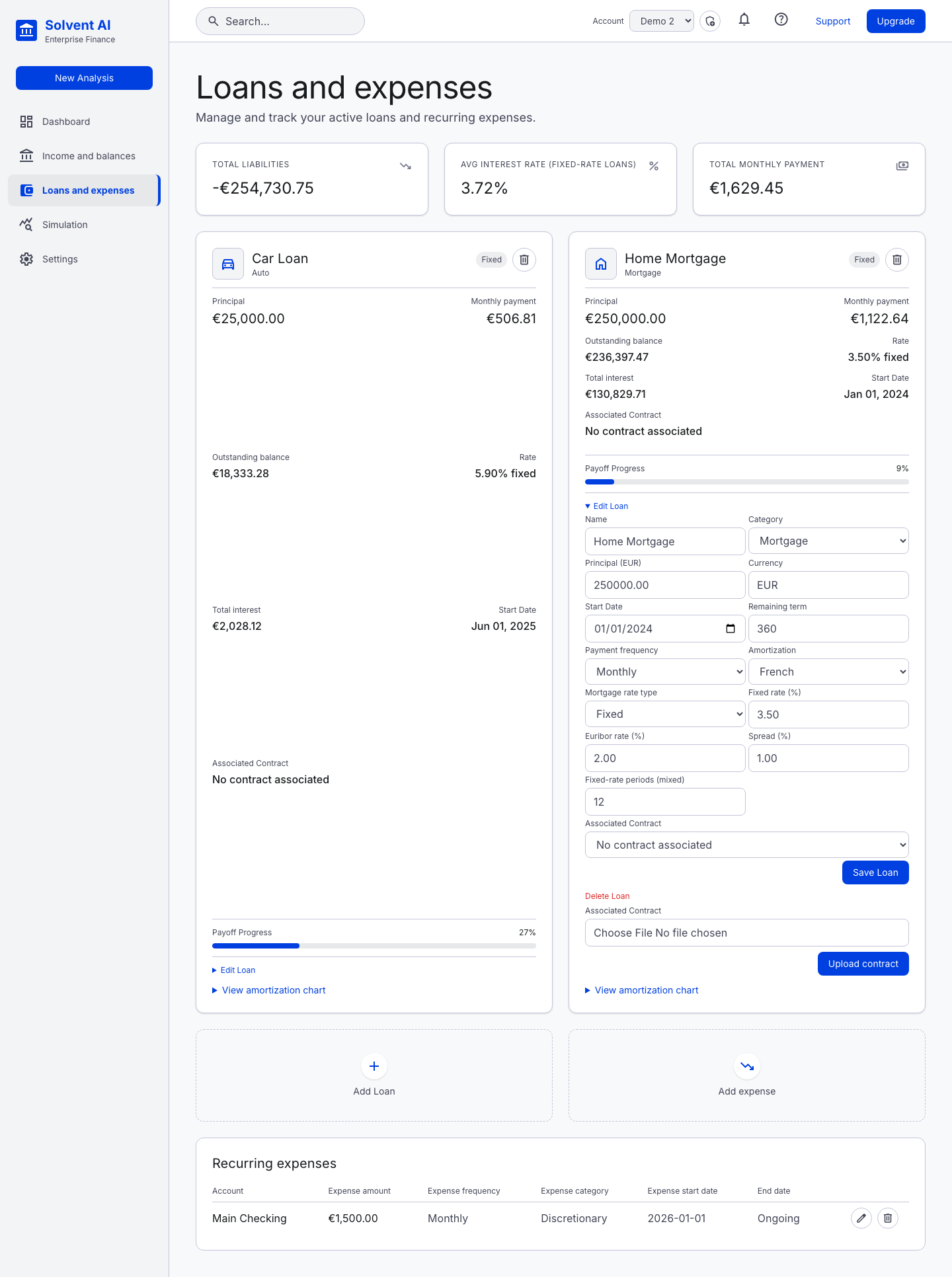 Edit loan